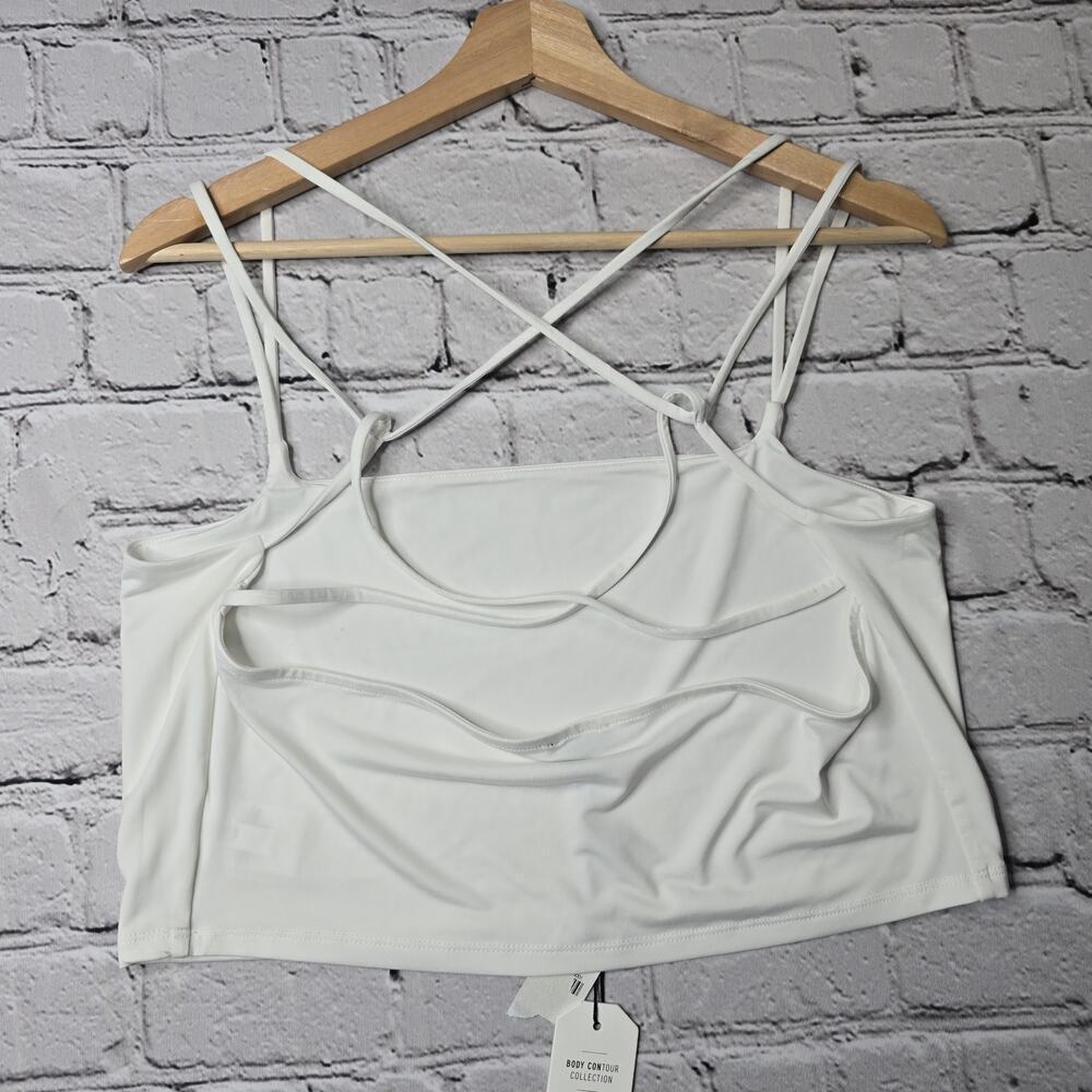 Express Body Contour Smooth White Cropped Strappy Back Tank Top Cami New Size XL - Picture 8 of 11